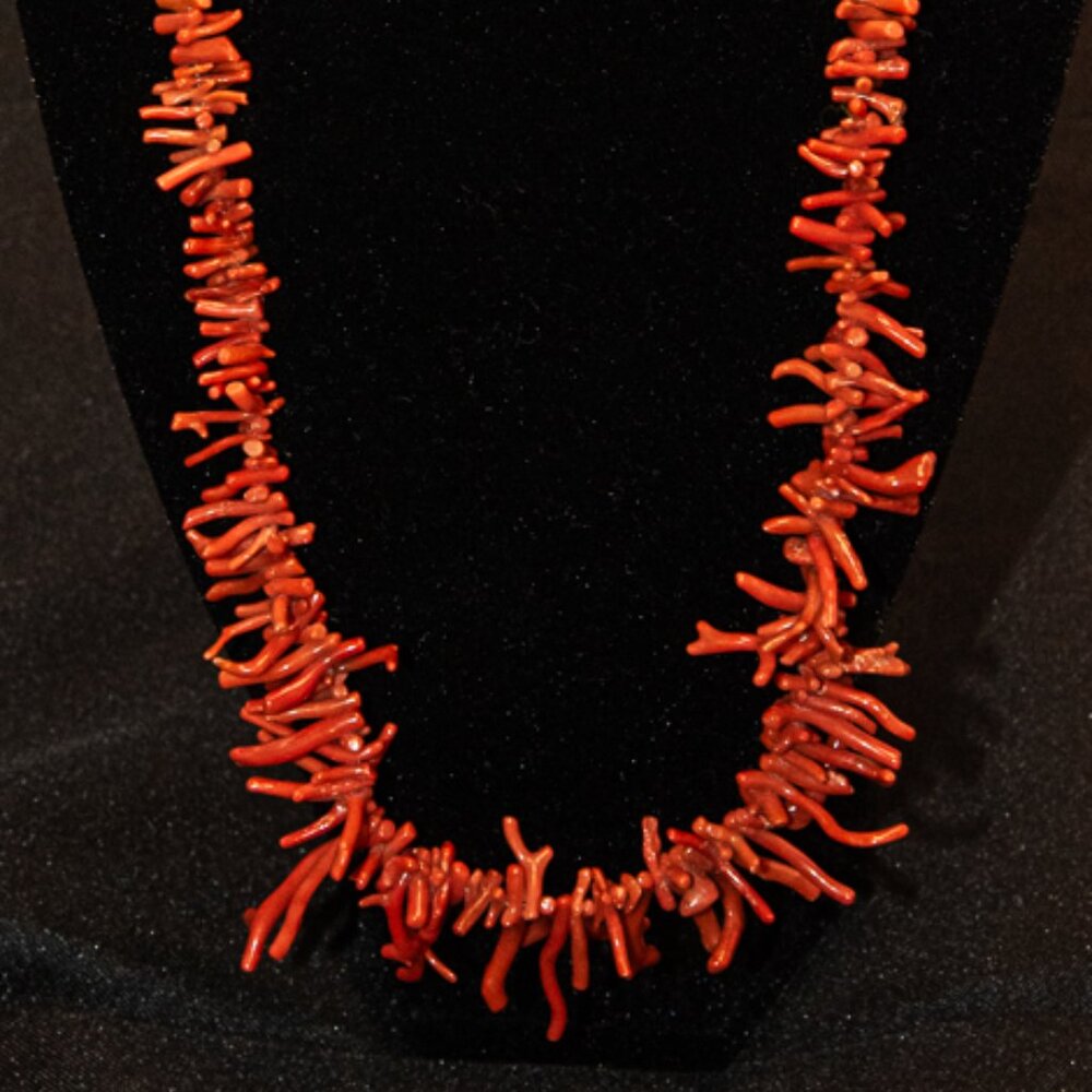 Vintage Red Branch Coral 18" Necklace